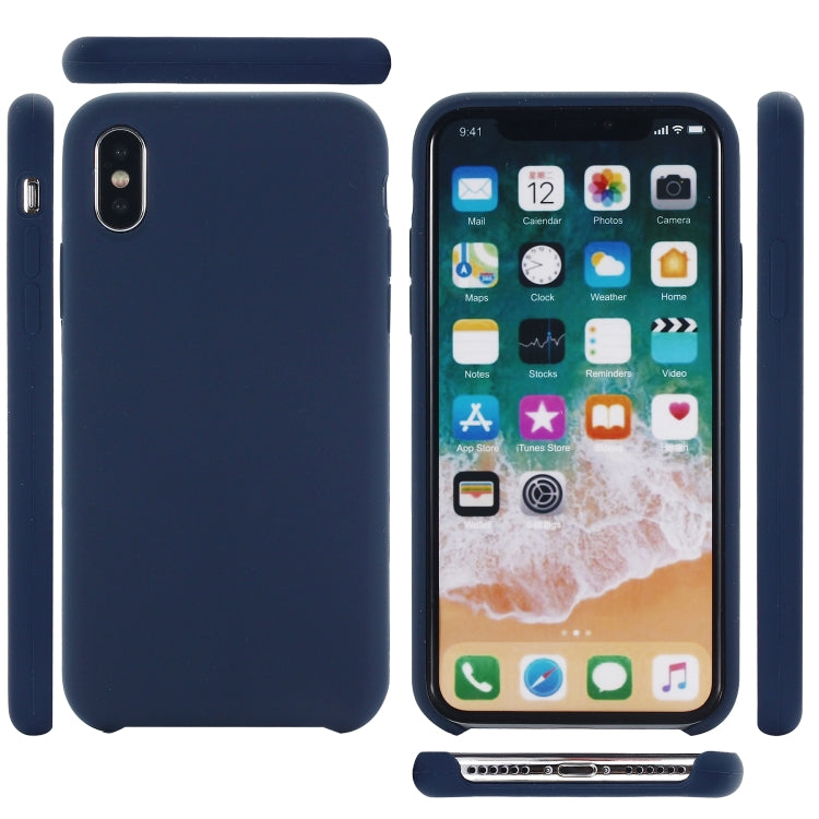 For iPhone XS Max Four Corners Full Coverage Liquid Silicone Protective Case Back Cover, For XS Max, For XS Plus, XS Max