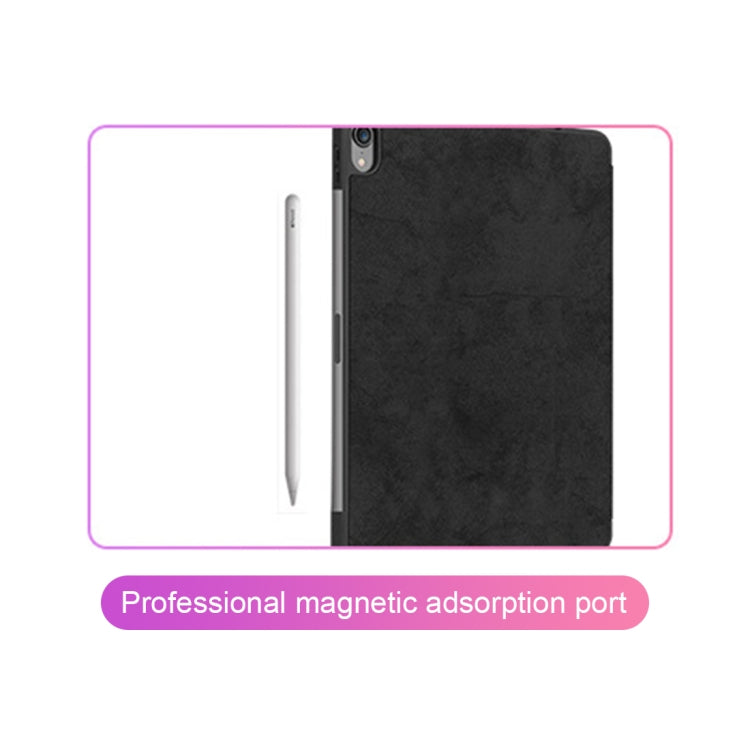 Étui en cuir à rabat horizontal avec emplacement pour stylo, support pliable en trois parties et fonction veille/réveil pour iPad Air 13 2024 / Pro 12.9 (2018), pour iPad Air 13 2024 / Pro 12.9