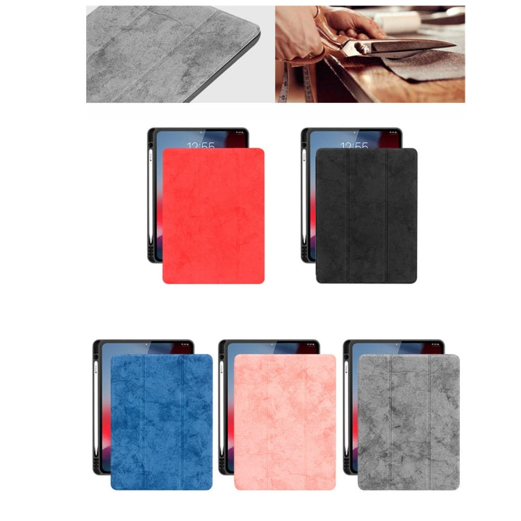 Étui en cuir à rabat horizontal avec emplacement pour stylo, support pliable en trois parties et fonction veille/réveil pour iPad Air 13 2024 / Pro 12.9 (2018), pour iPad Air 13 2024 / Pro 12.9