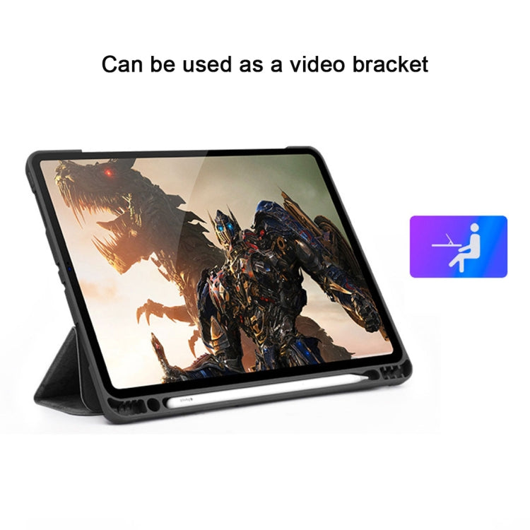 Étui en cuir à rabat horizontal avec emplacement pour stylo, support pliable en trois parties et fonction veille/réveil pour iPad Air 13 2024 / Pro 12.9 (2018), pour iPad Air 13 2024 / Pro 12.9