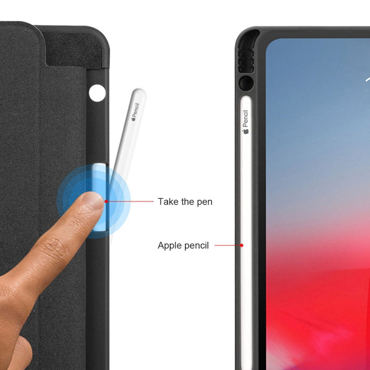 Étui en cuir à rabat horizontal avec emplacement pour stylo, support pliable en trois parties et fonction veille/réveil pour iPad Air 13 2024 / Pro 12.9 (2018), pour iPad Air 13 2024 / Pro 12.9