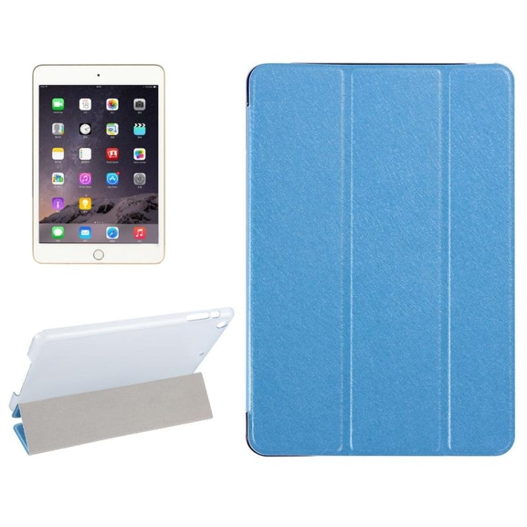 Silk Texture Horizontal Flip Leather Case with Three-Folding Holder for iPad Mini 2019