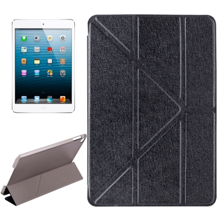 Transformers Style Silk Texture Horizontal Flip Solid Color Leather Case with Holder for iPad Mini 2019