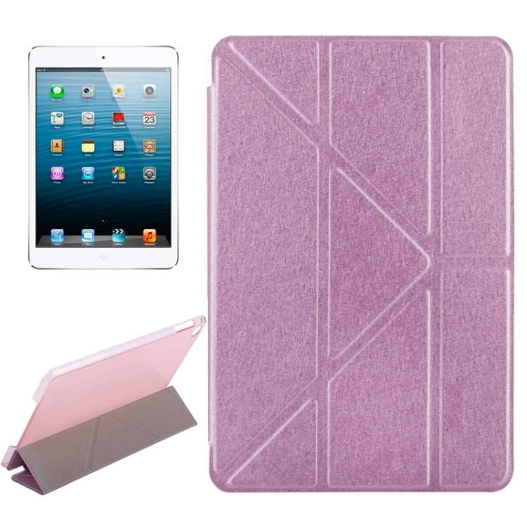 Transformers Style Silk Texture Horizontal Flip Solid Color Leather Case with Holder for iPad Mini 2019