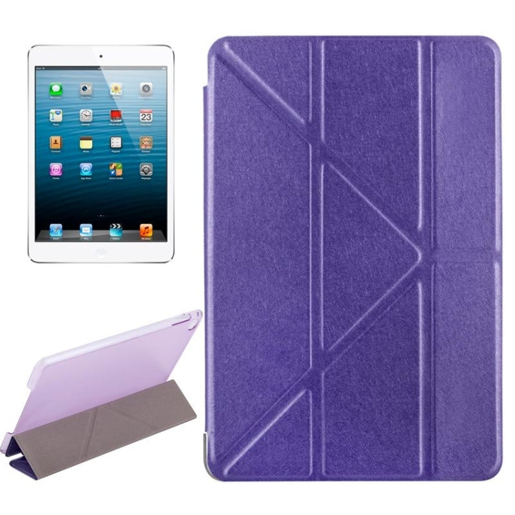 Transformers Style Silk Texture Horizontal Flip Solid Color Leather Case with Holder for iPad Mini 2019