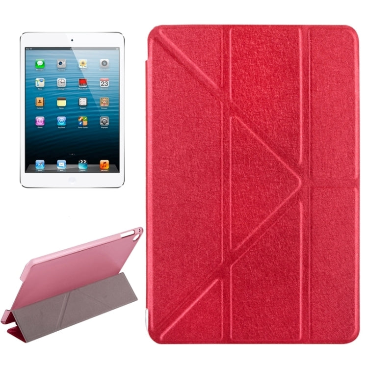 Transformers Style Silk Texture Horizontal Flip Solid Color Leather Case with Holder for iPad Mini 2019