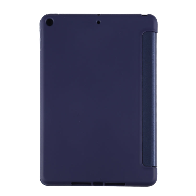 PU Plastic Bottom Case Foldable Deformation Left and Right Flip Leather Case with Three Fold Bracket & Smart Sleep for iPad mini 2019