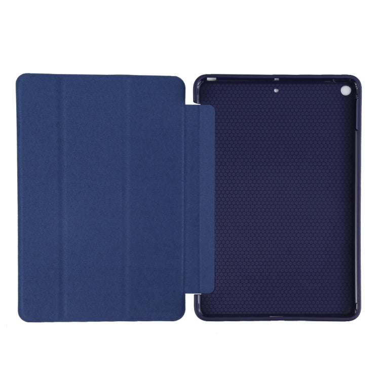 PU Plastic Bottom Case Foldable Deformation Left and Right Flip Leather Case with Three Fold Bracket & Smart Sleep for iPad mini 2019