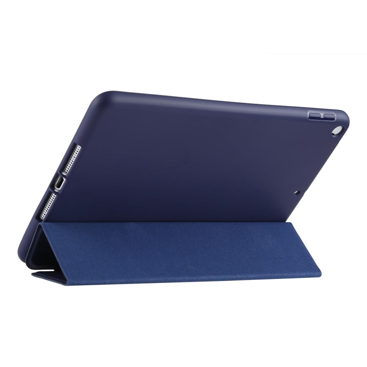 PU Plastic Bottom Case Foldable Deformation Left and Right Flip Leather Case with Three Fold Bracket & Smart Sleep for iPad mini 2019