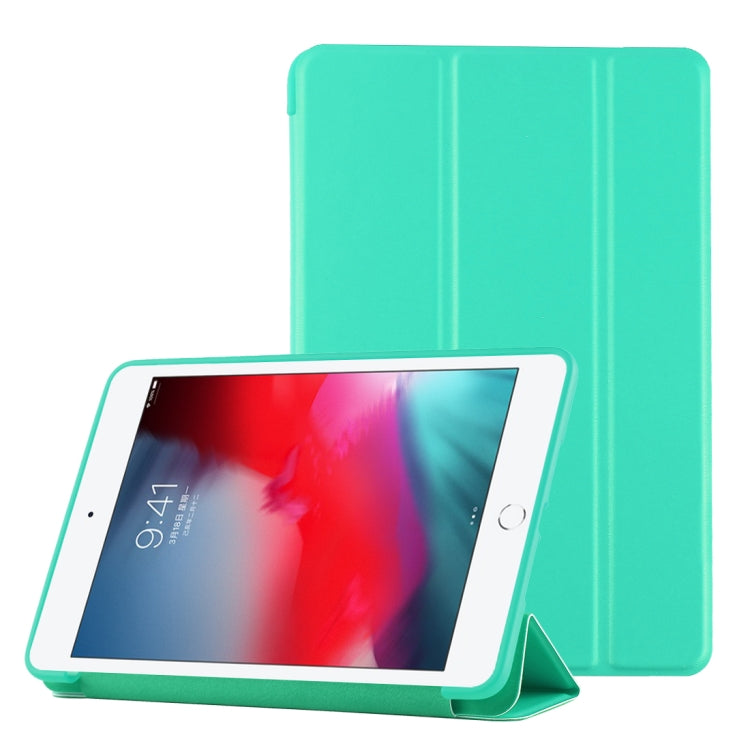 PU Plastic Bottom Case Foldable Deformation Left and Right Flip Leather Case with Three Fold Bracket & Smart Sleep for iPad mini 2019