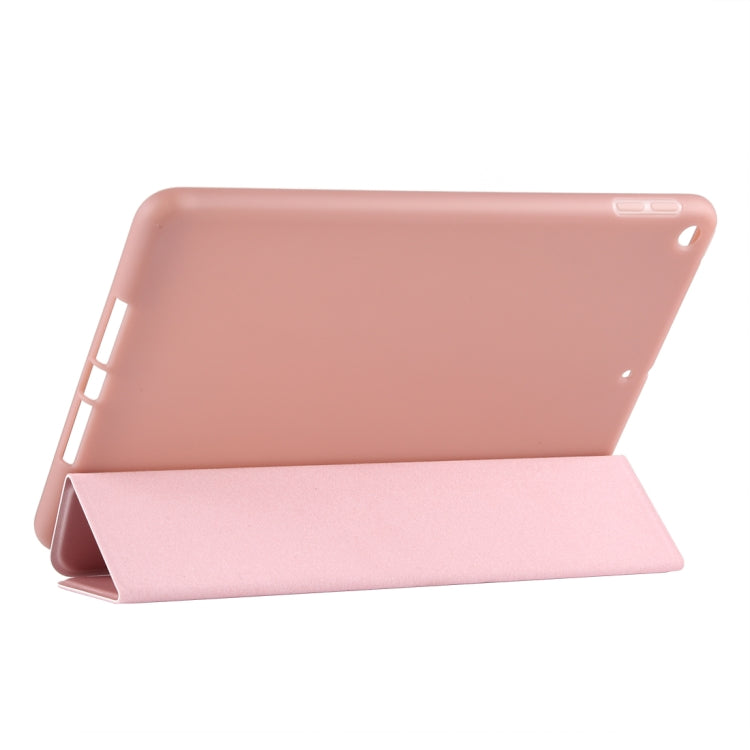 PU Plastic Bottom Case Foldable Deformation Left and Right Flip Leather Case with Three Fold Bracket & Smart Sleep for iPad mini 2019