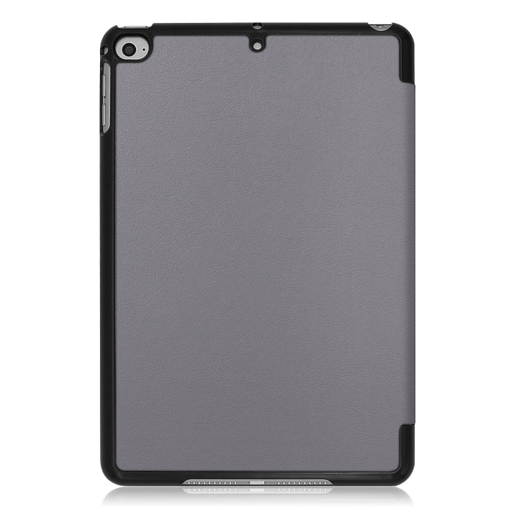 Étui en cuir à rabat horizontal texturé Custer pour iPad Mini 2019 et Mini 4, avec support pliable en trois parties et fonction veille/réveil, pour iPad Mini 2019 et Mini 4