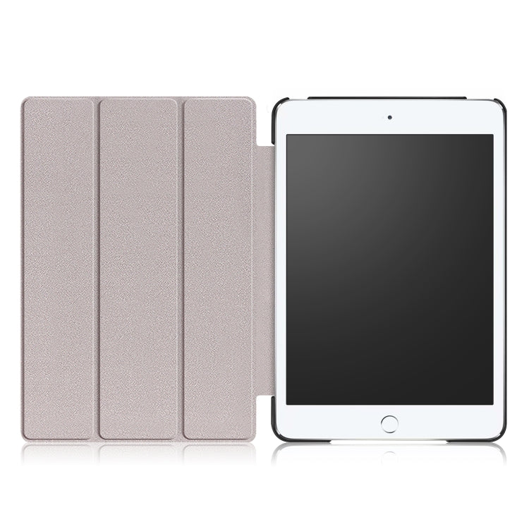 Étui en cuir à rabat horizontal texturé Custer pour iPad Mini 2019 et Mini 4, avec support pliable en trois parties et fonction veille/réveil, pour iPad Mini 2019 et Mini 4