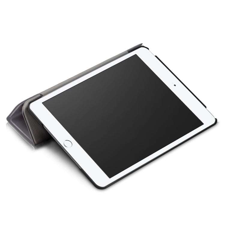 Étui en cuir à rabat horizontal texturé Custer pour iPad Mini 2019 et Mini 4, avec support pliable en trois parties et fonction veille/réveil, pour iPad Mini 2019 et Mini 4