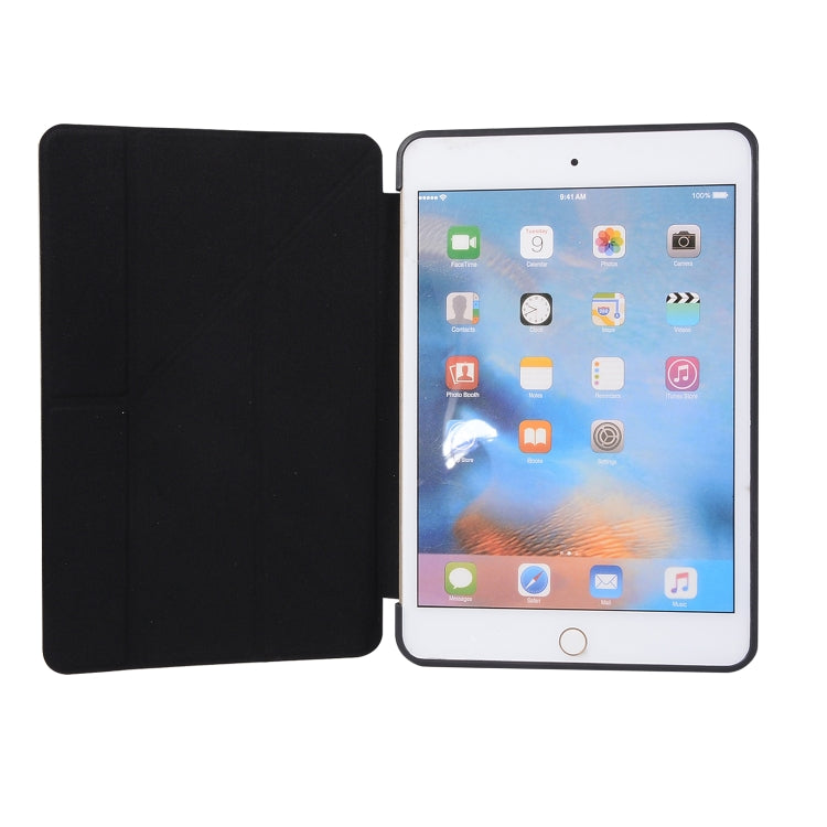 Honeycomb TPU Bottom Case Horizontal Deformation Flip Leather Case for iPad Mini 2019，with Holder