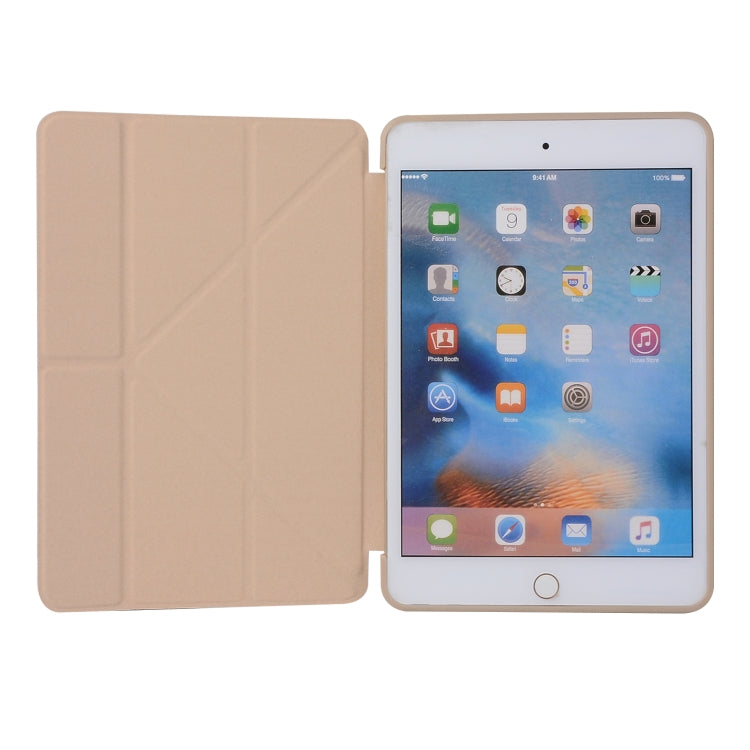 Honeycomb TPU Bottom Case Horizontal Deformation Flip Leather Case for iPad Mini 2019，with Holder