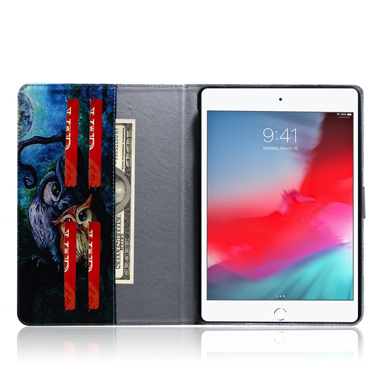 Oil Owl Pattern Horizontal Flip Leather Case for iPad Mini (2019) / 4 / 3 / 2 / 1, with Holder & Card Slot & Wallet, For iPad Mini (2019) / 4 / 3 / 2 / 1