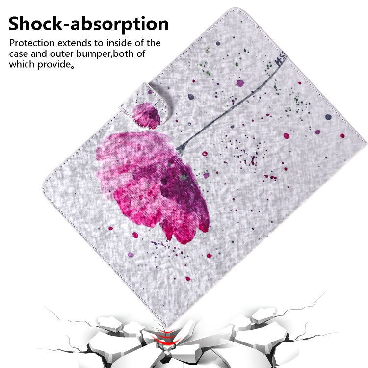 Purple Orchids Pattern Horizontal Flip Leather Case for iPad Mini (2019) / 4 / 3 / 2 / 1, with Holder & Card Slot & Wallet, For iPad Mini (2019) / 4 / 3 / 2 / 1
