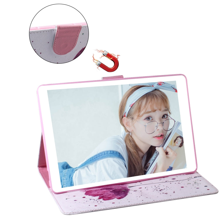 Purple Orchids Pattern Horizontal Flip Leather Case for iPad Mini (2019) / 4 / 3 / 2 / 1, with Holder & Card Slot & Wallet, For iPad Mini (2019) / 4 / 3 / 2 / 1