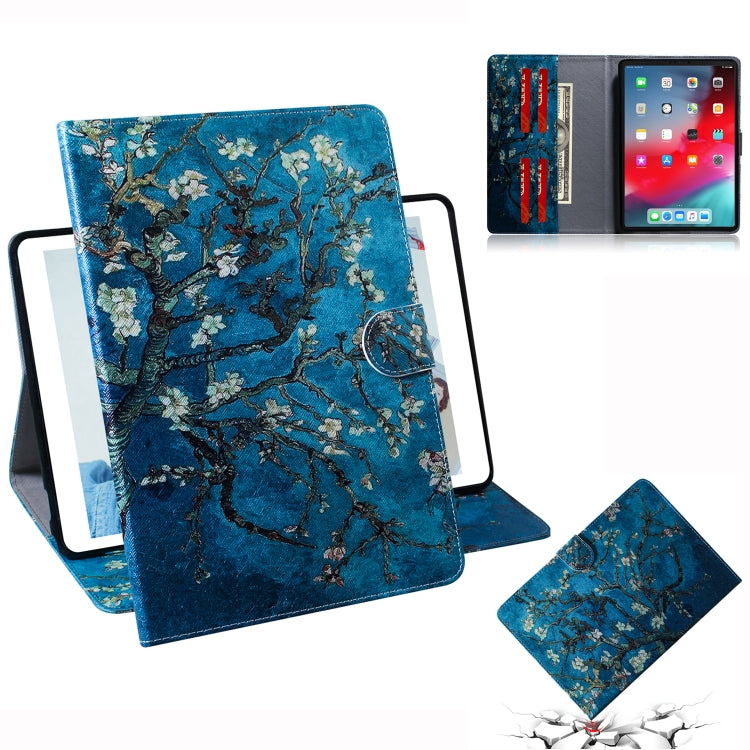 Étui à rabat horizontal en cuir à motif abricot pour iPad Pro 11 pouces (2018), avec support, fente pour cartes et portefeuille. Pour iPad Pro 11 pouces (2018)