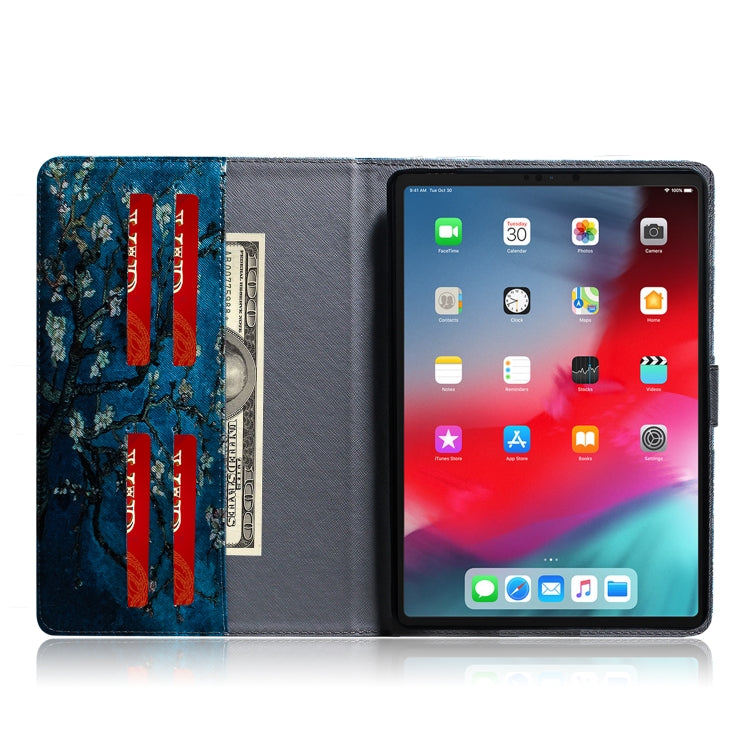 Étui à rabat horizontal en cuir à motif abricot pour iPad Pro 11 pouces (2018), avec support, fente pour cartes et portefeuille. Pour iPad Pro 11 pouces (2018)