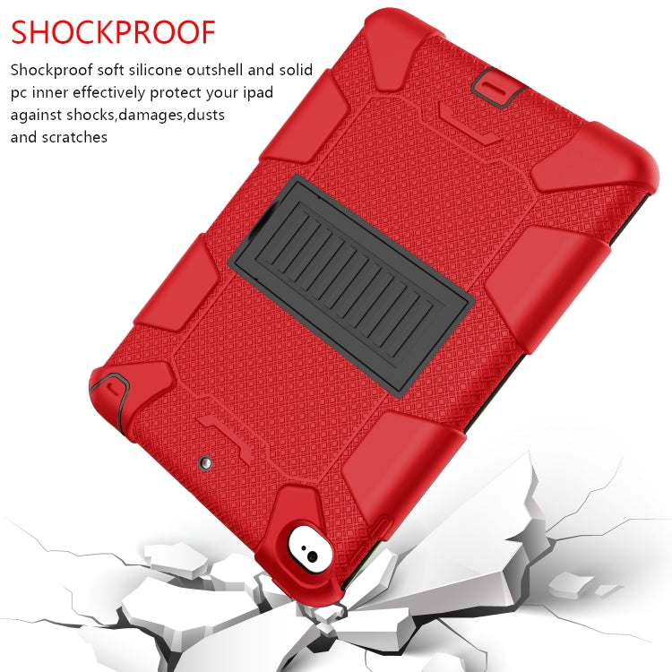 Shockproof Two-color Silicone Protection Shell for iPad Mini 2019 & 4, with Holder (Rose Red+Blue), IPRO0183A, IPRO0183B, IPRO0183C, IPRO0183D, IPRO0183E, IPRO0183F, IPRO0183G, IPRO0183H, IPRO0183I, IPRO0183J, IPRO0183K