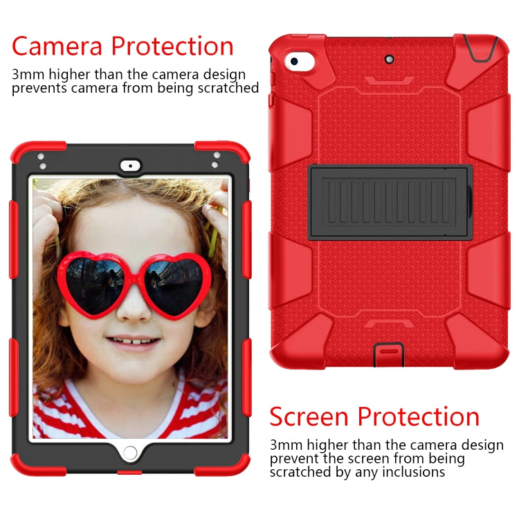 Shockproof Two-color Silicone Protection Shell for iPad Mini 2019 & 4, with Holder (Rose Red+Blue), IPRO0183A, IPRO0183B, IPRO0183C, IPRO0183D, IPRO0183E, IPRO0183F, IPRO0183G, IPRO0183H, IPRO0183I, IPRO0183J, IPRO0183K