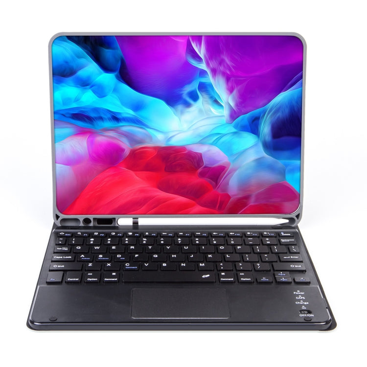 X-11BC Skin Plain Texture Detachable Bluetooth Keyboard Tablet Case for iPad Pro 11 inch 2020 / 2018, with Touchpad & Pen Slot