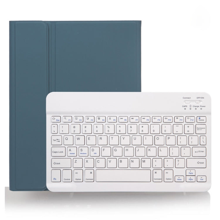 X-11B Skin Plain Texture Detachable Bluetooth Keyboard Tablet Case for iPad Pro 11 inch 2020 / 2018, with Pen Slot, White Keyboard