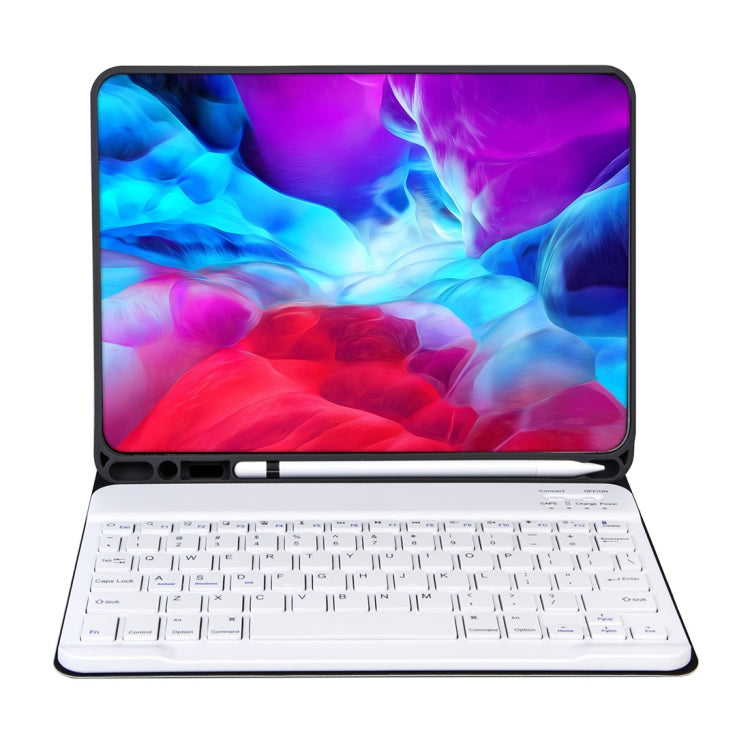 Étui clavier Bluetooth amovible à texture unie X-11B pour iPad Pro 11 pouces 2020/2018, avec emplacement pour stylet, clavier blanc