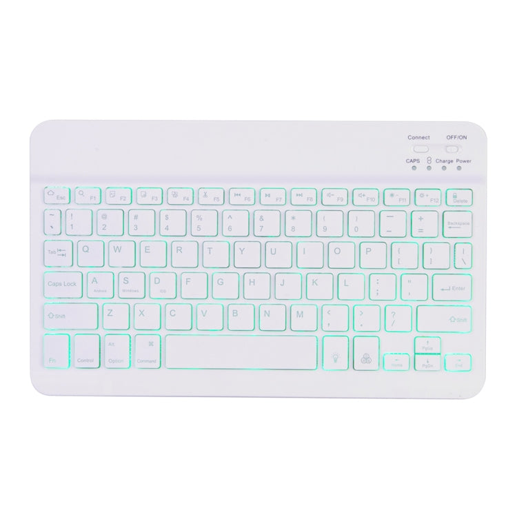 X-11BS Skin Plain Texture Detachable Bluetooth Keyboard Tablet Case for iPad Pro 11 inch 2020 / 2018, with Pen Slot & Backlight, White Keyboard
