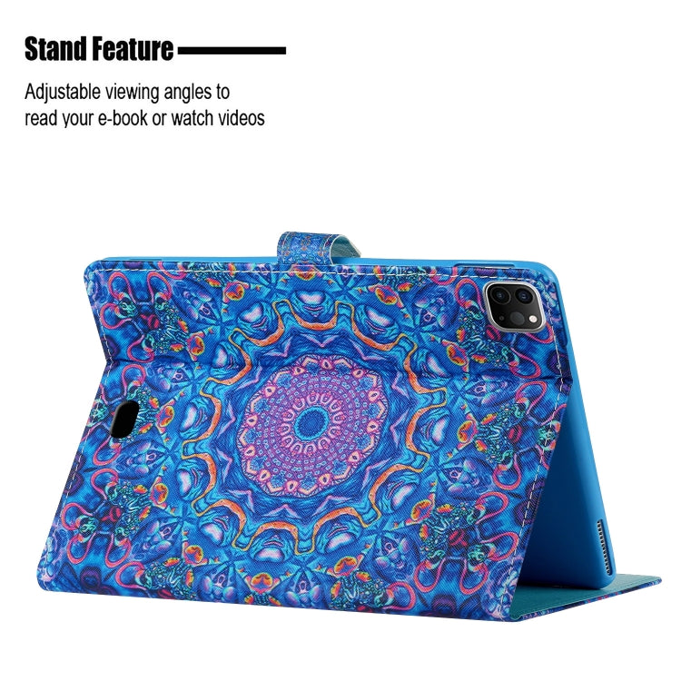 For iPad 11 Pro (2020) Painted Flower Totem Car Line TPU Horizontal Flip Leather Tablet Case with Holder & Card Slot & Sleep / Wake-up Function