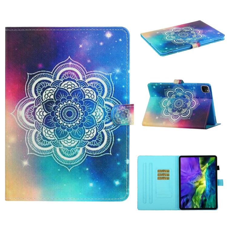 For iPad 11 Pro (2020) Painted Flower Totem Car Line TPU Horizontal Flip Leather Tablet Case with Holder & Card Slot & Sleep / Wake-up Function
