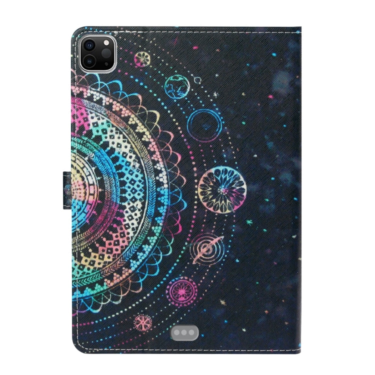 For iPad 11 Pro (2020) Painted Flower Totem Car Line TPU Horizontal Flip Leather Tablet Case with Holder & Card Slot & Sleep / Wake-up Function