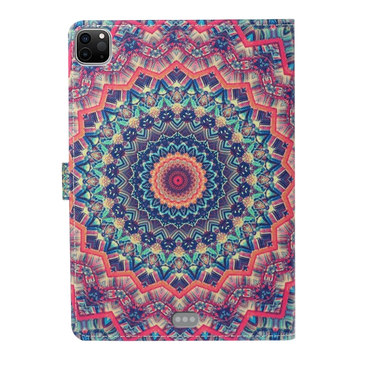 For iPad 11 Pro (2020) Painted Flower Totem Car Line TPU Horizontal Flip Leather Tablet Case with Holder & Card Slot & Sleep / Wake-up Function