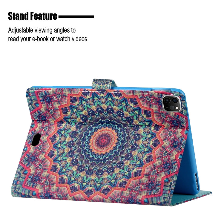 For iPad 11 Pro (2020) Painted Flower Totem Car Line TPU Horizontal Flip Leather Tablet Case with Holder & Card Slot & Sleep / Wake-up Function