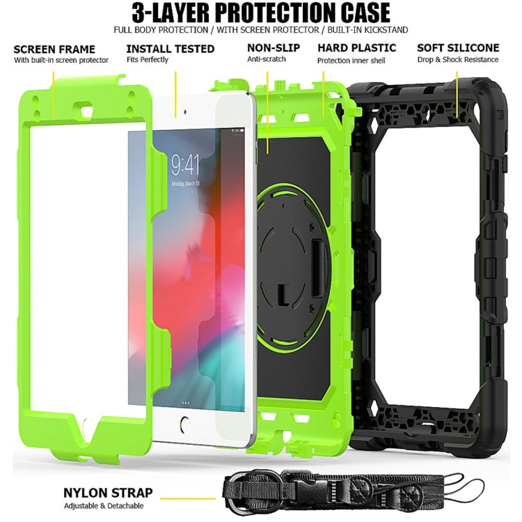 Coque de protection antichoc en gel de silice noir et PC coloré pour iPad Mini 2019/Mini 4, avec support, bandoulière, dragonne et emplacement pour stylo, iPad Mini 2019/Mini 4