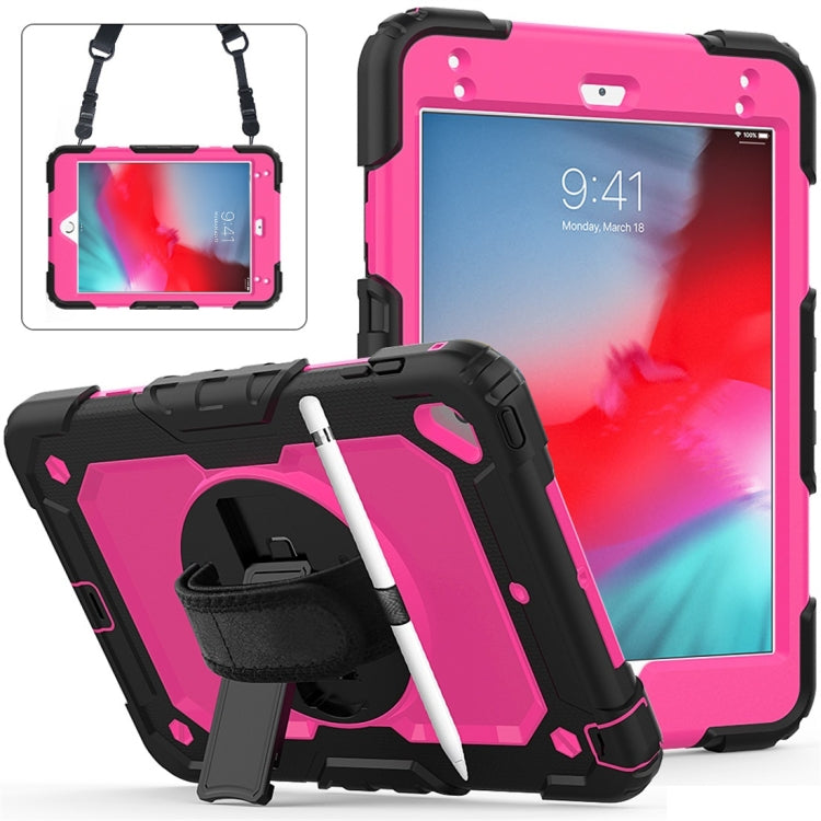 Coque de protection antichoc en gel de silice noir et PC coloré pour iPad Mini 2019/Mini 4, avec support, bandoulière, dragonne et emplacement pour stylo, iPad Mini 2019/Mini 4