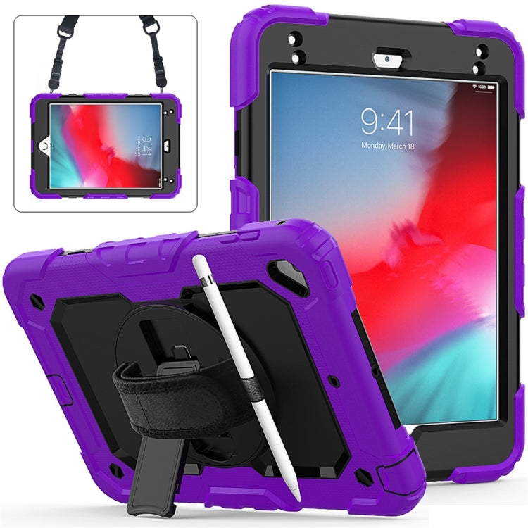 Coque de protection antichoc colorée en gel de silice et PC pour iPad Mini 2019/Mini 4, avec support, bandoulière, dragonne et emplacement pour stylo. Pour iPad Mini 2019/Mini 4