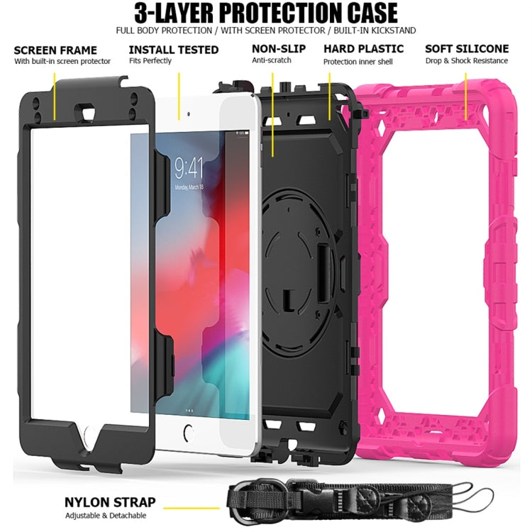 Coque de protection antichoc colorée en gel de silice et PC pour iPad Mini 2019/Mini 4, avec support, bandoulière, dragonne et emplacement pour stylo. Pour iPad Mini 2019/Mini 4