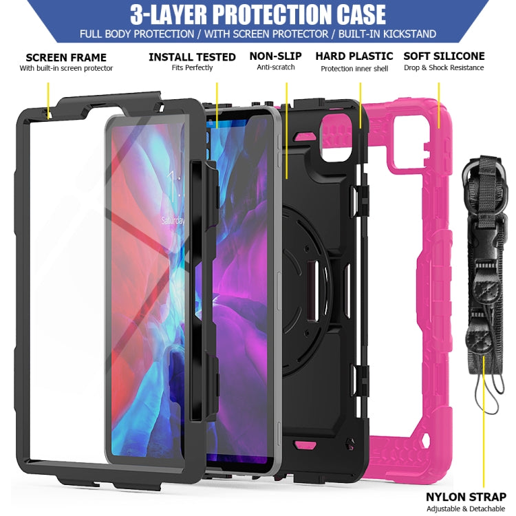 For iPad Pro 11 inch (2018) / Pro 11 inch (2020) Shockproof Colorful Silica Gel + PC Protective Tablet Case with Holder & Shoulder Strap & Hand Strap & Pen Slot, For iPad Pro 11 inch (2018)