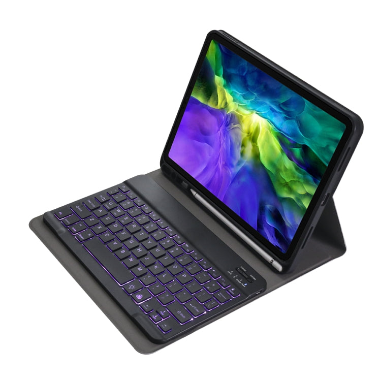 Étui clavier Bluetooth ultra-fin A11BS en ABS avec rétroéclairage, emplacement pour stylet et support pour iPad Pro 11 (2022/2021/Air 5/Air 4)
