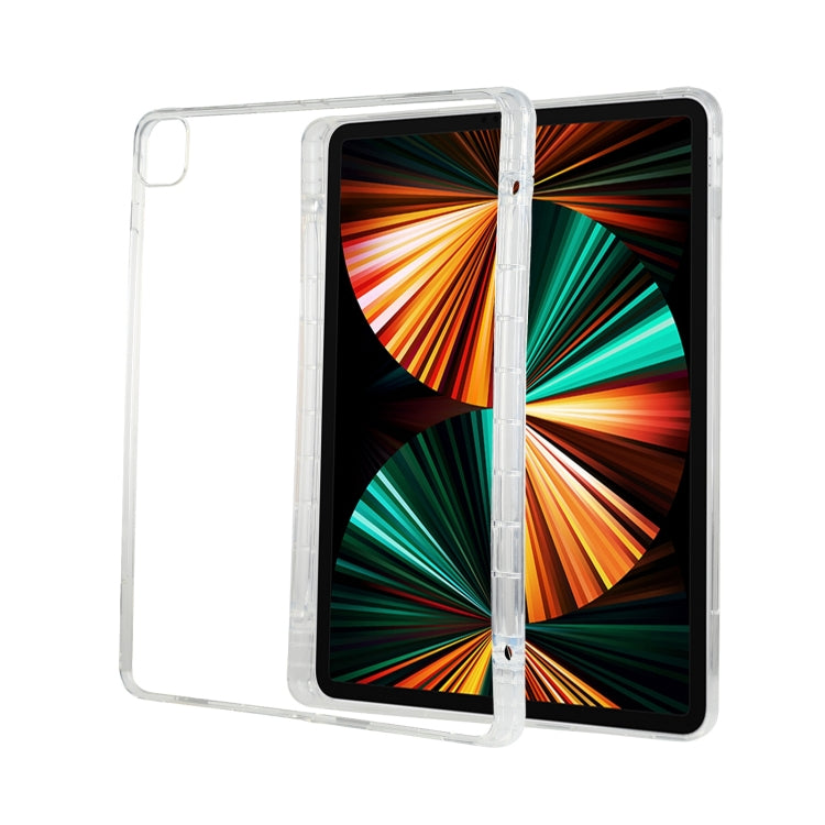 For iPad Pro 12.9 2022 / 2021 Transparent All-inclusive TPU Silicone Anti-drop Protective Tablet Case with Pen Slot, For iPad Pro 12.9 2022 / 2021