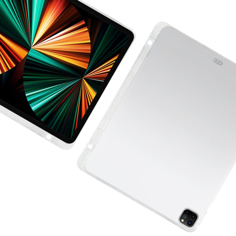 For iPad Pro 12.9 2022 / 2021 Transparent All-inclusive TPU Silicone Anti-drop Protective Tablet Case with Pen Slot, For iPad Pro 12.9 2022 / 2021