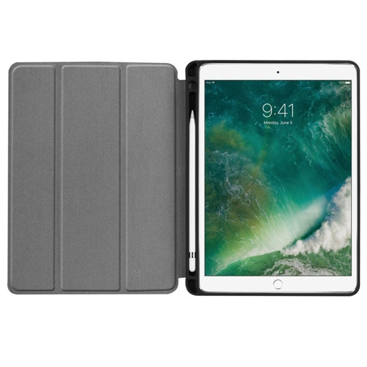 Étui en cuir à rabat horizontal texturé Custer pour iPad Pro 10,5 pouces / iPad Air (2019), avec support pliable en trois parties et emplacement pour stylo, iPad Pro 10,5 pouces / iPad Air (2019), pour iPad Pro 10,5 pouces / iPad Air (2019)