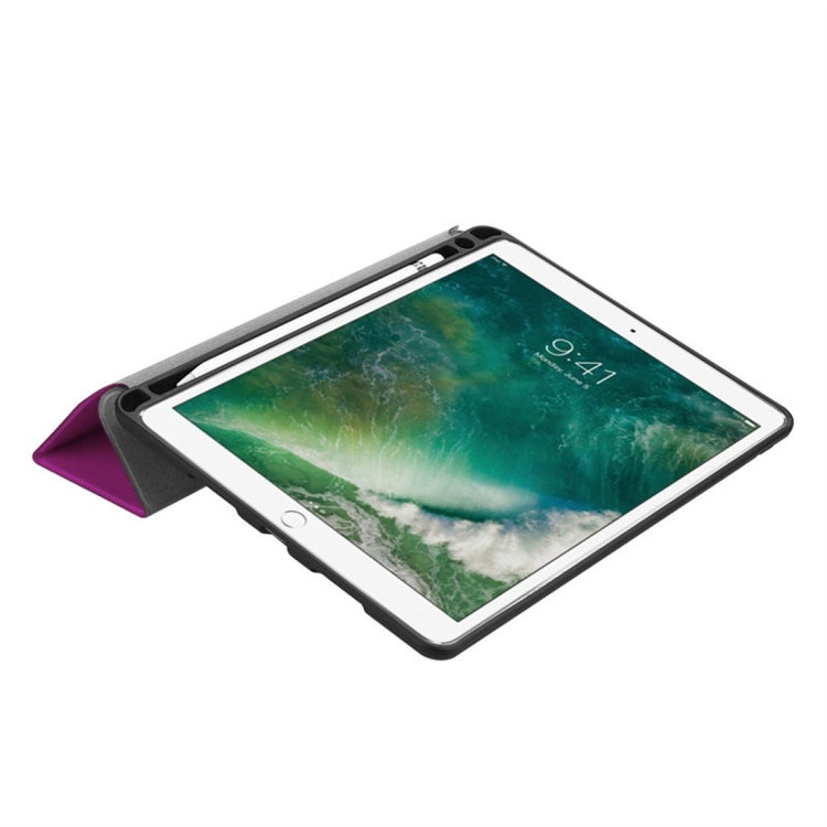 Étui en cuir à rabat horizontal texturé Custer pour iPad Pro 10,5 pouces / iPad Air (2019), avec support pliable en trois parties et emplacement pour stylo, iPad Pro 10,5 pouces / iPad Air (2019), pour iPad Pro 10,5 pouces / iPad Air (2019)