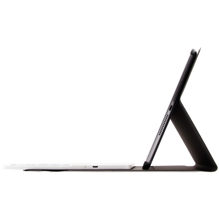 FT2068D For iPad Air 2 & Air 1 / Pro 9.7 inch & 2017 iPad & 2018 iPad Backlight Version Lambskin Texture Detachable Tempered Glass Bluetooth Keyboard Leather Tablet Case with Pen Slot & Stand Function