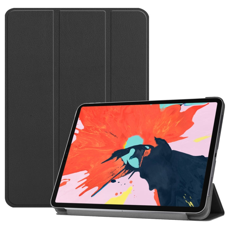Étui à rabat horizontal en cuir PU texturé Custer pour iPad Air 13 2024 / iPad Pro 12,9 pouces (2018), avec support pliable en trois parties et fonction veille/réveil, pour iPad Air 13 2024 / iPad Pro 12,9 pouces (2018)