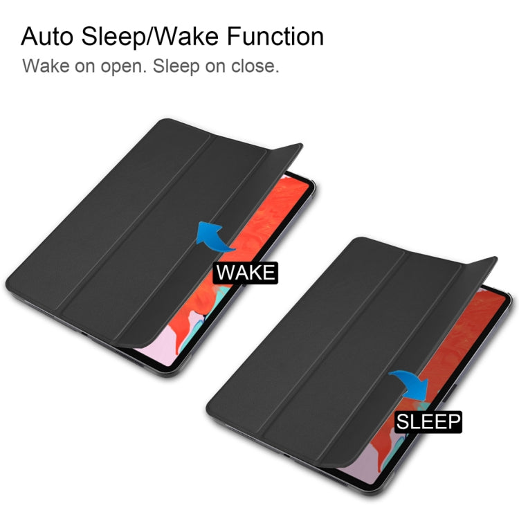 Étui à rabat horizontal en cuir PU texturé Custer pour iPad Air 13 2024 / iPad Pro 12,9 pouces (2018), avec support pliable en trois parties et fonction veille/réveil, pour iPad Air 13 2024 / iPad Pro 12,9 pouces (2018)