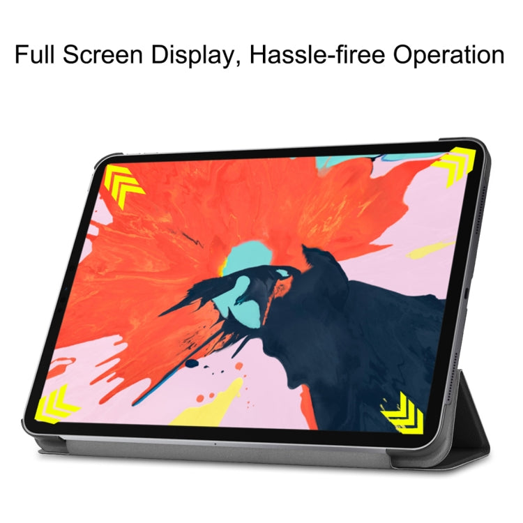 Étui à rabat horizontal en cuir PU texturé Custer pour iPad Air 13 2024 / iPad Pro 12,9 pouces (2018), avec support pliable en trois parties et fonction veille/réveil, pour iPad Air 13 2024 / iPad Pro 12,9 pouces (2018)